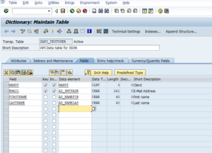 Create Table in SAP ERP