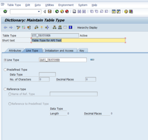 Create SAP Table Type